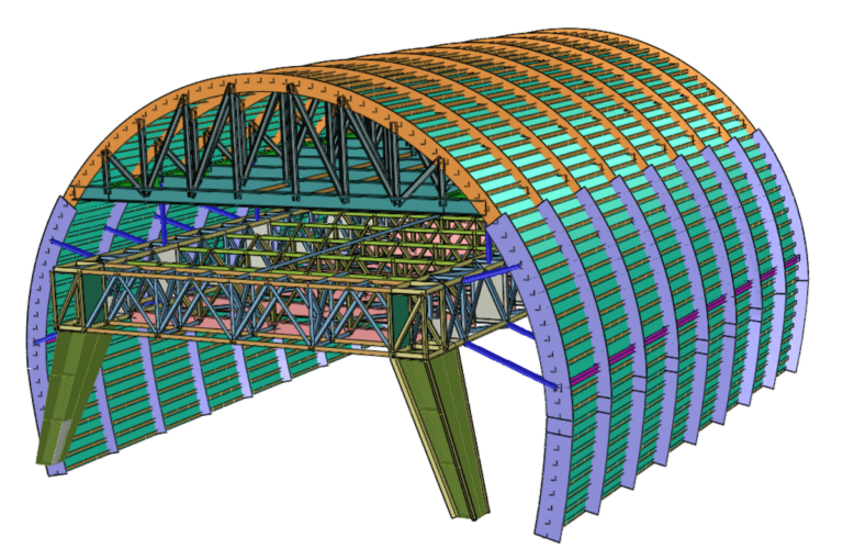 Steel structure strap model render view